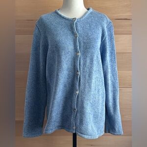 L.L. Bean Size XL Sky Blue Women's Cardigan long sleeve button up round neck